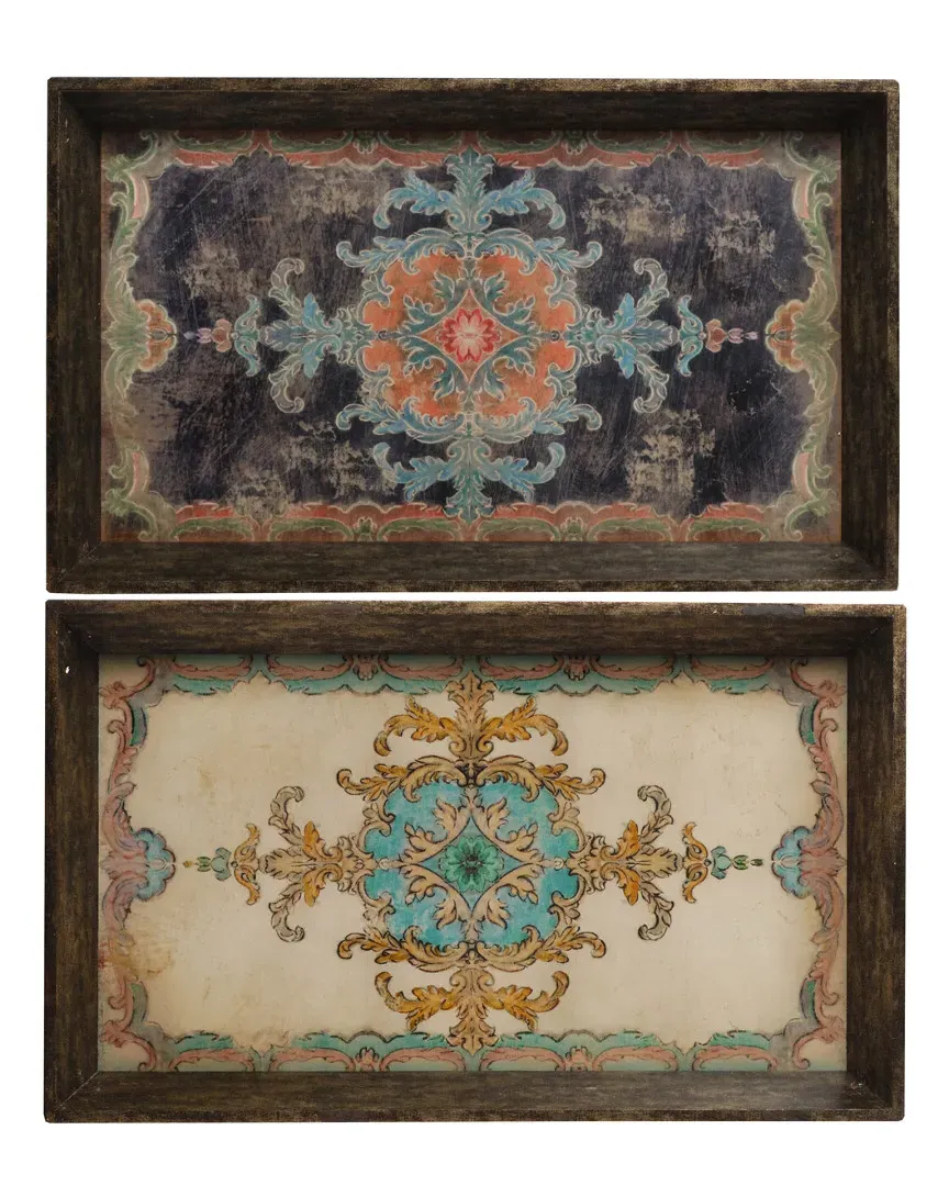 Set of 2 Trays - Multi, Wood image