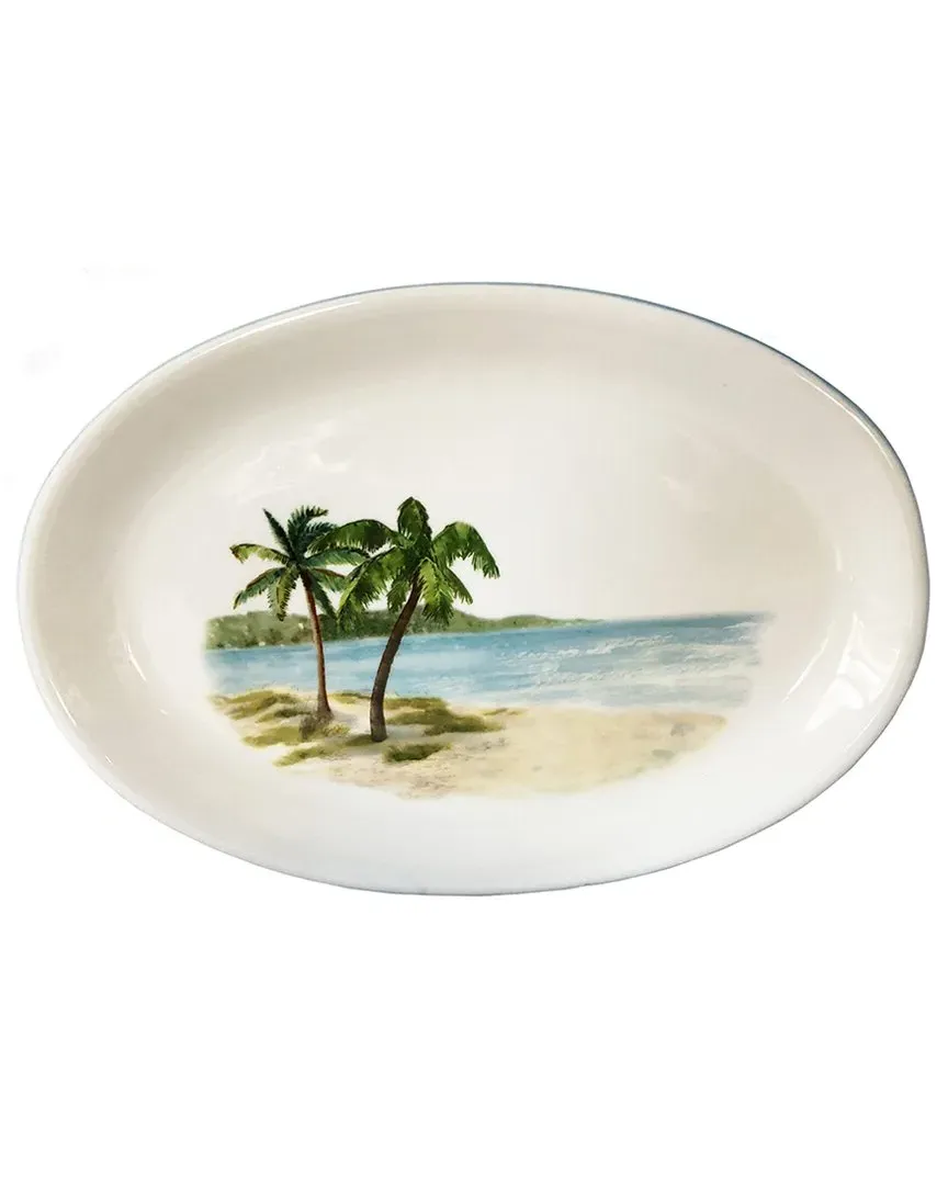 Palm Breezes Oval Platter - Multicolor, Ceramic