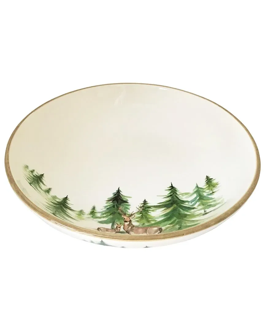 Woodlands Large Serving Bowl - Multicolor, Ceramic