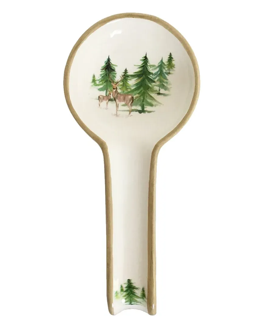 Woodlands Spoon Rest - Multicolor, Ceramic