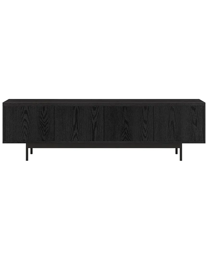 Abington Rectangular TV Stand for 75in - Black Grain, MDF image