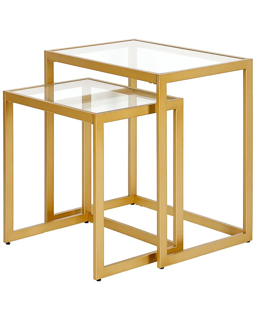 Abraham + Ivy Rocco Nesting Side Table Set - Gold, Glass image