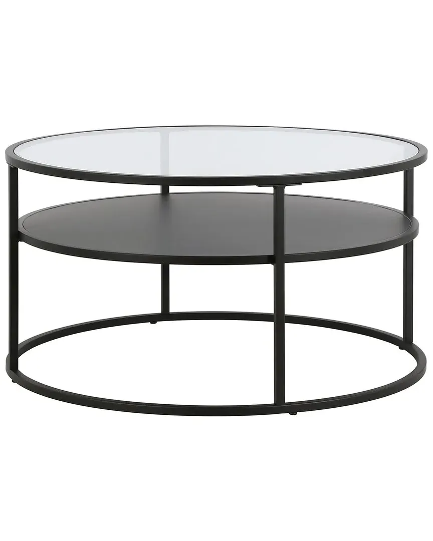 Ada 32in Round Coffee Table - Black, Metal