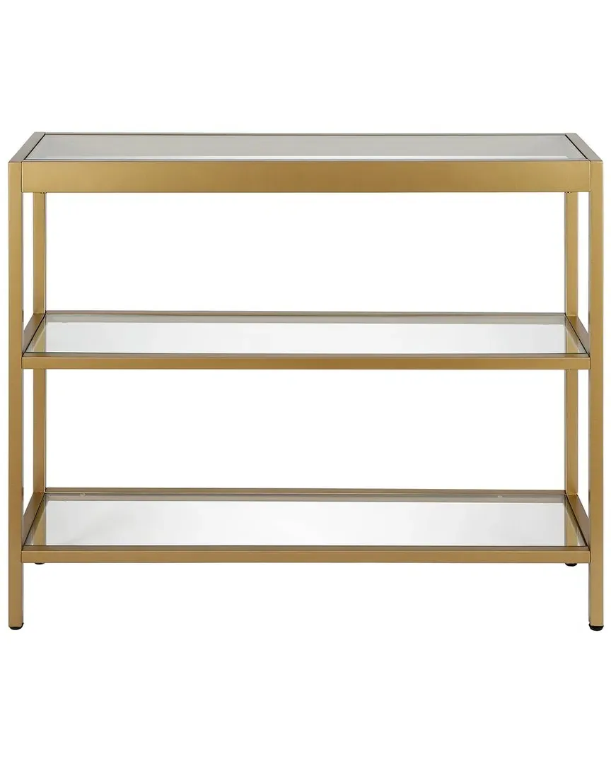 Alexis 36in Rectangular Console Table - Gold Brass, Glass