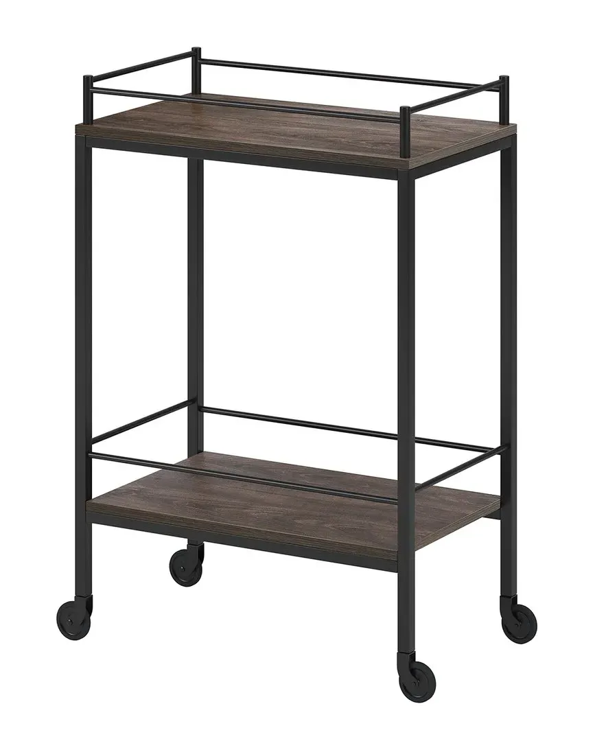 Barnes Rectangular Bar Cart - Alder Brown, Metal image