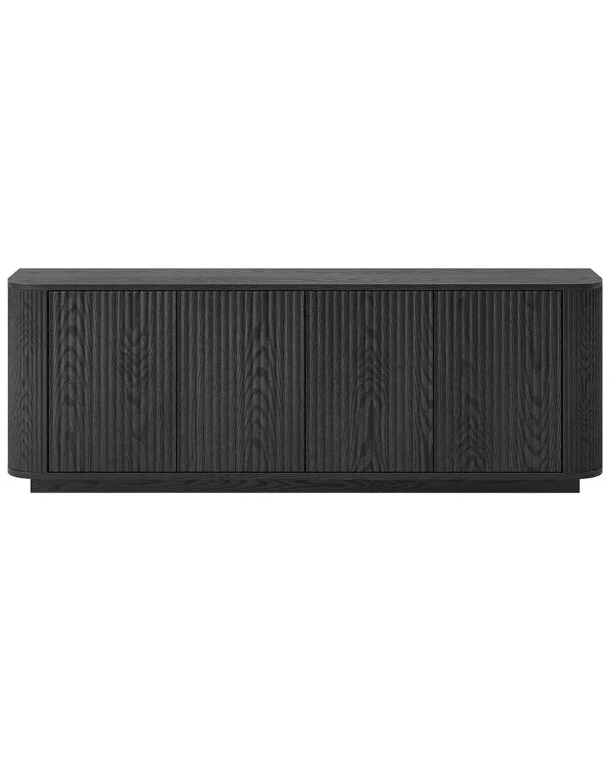 Canton Rectangular TV Stand for TVs up to 75in - Black Grain