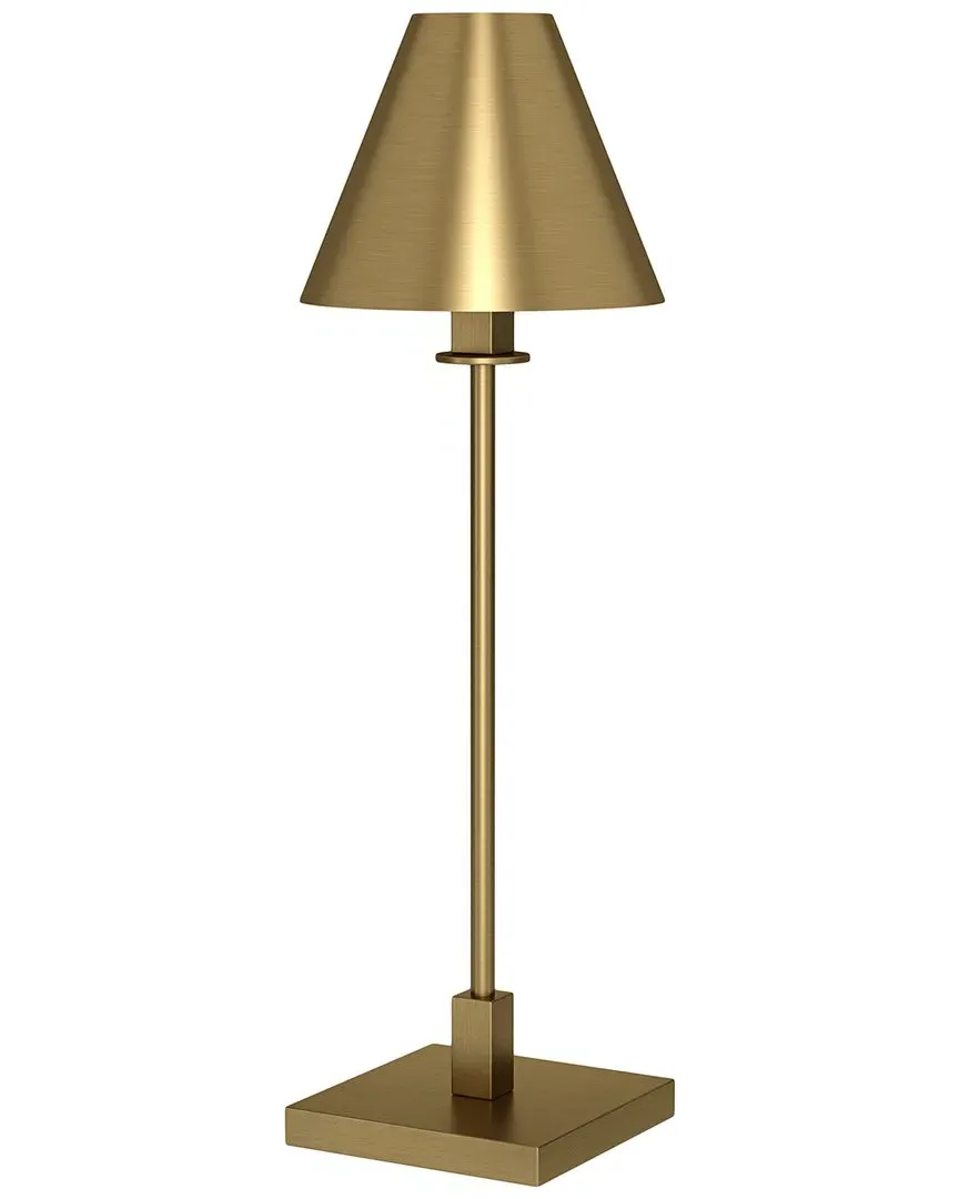 Clement 28in Table Lamp with Metal Shade - Brass image
