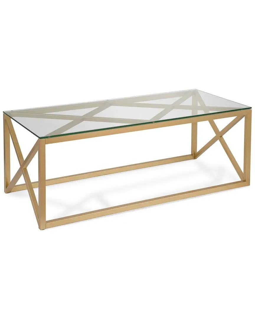 Dixon Rectangular Coffee Table - Gold, Glass
