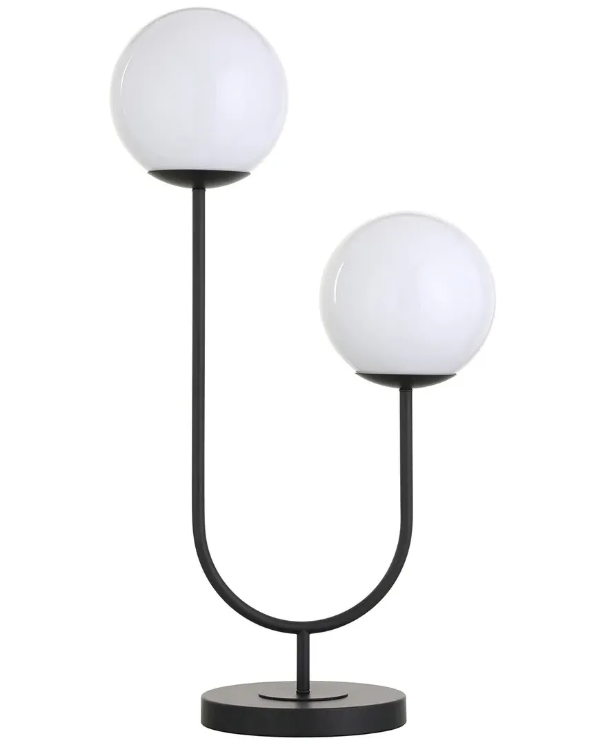 Dufrene 2-Light Table Lamp with Glass Shade - Bronze, Glass image