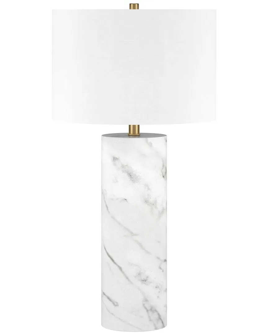 Elise 30" Table Lamp with Fabric Shade - Marble