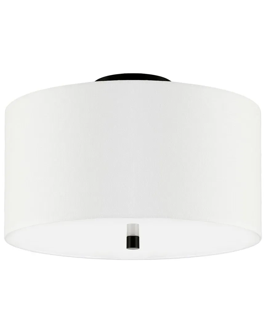 Ellis 16" Flush Mount with Fabric Shade - Black