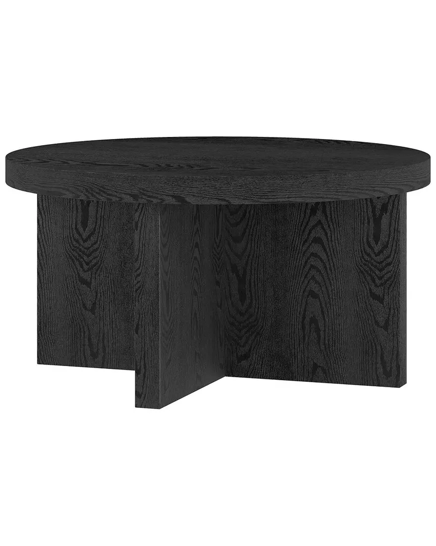 Elna Round Coffee Table - Black Grain, MDF