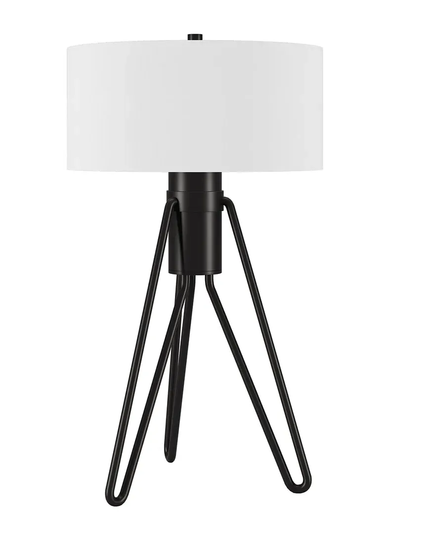 Floyd Table Lamp with Drum Shade - Black, Metal