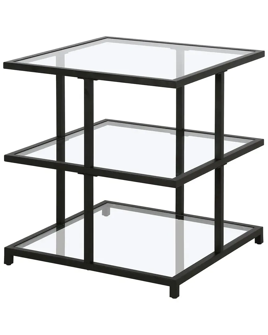 Greenwich Square Side Table - Blackened Bronze, Glass image