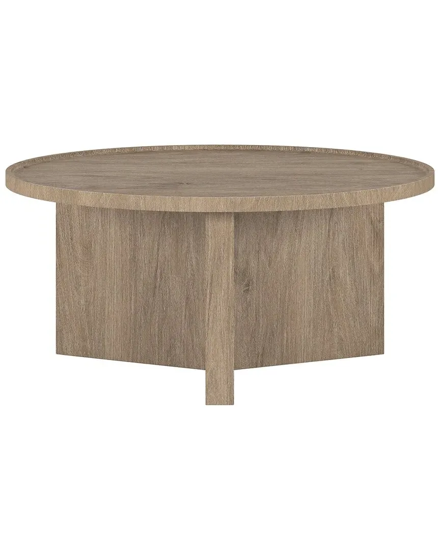 Gunnar Round Coffee Table - Antiqued Gray Oak image