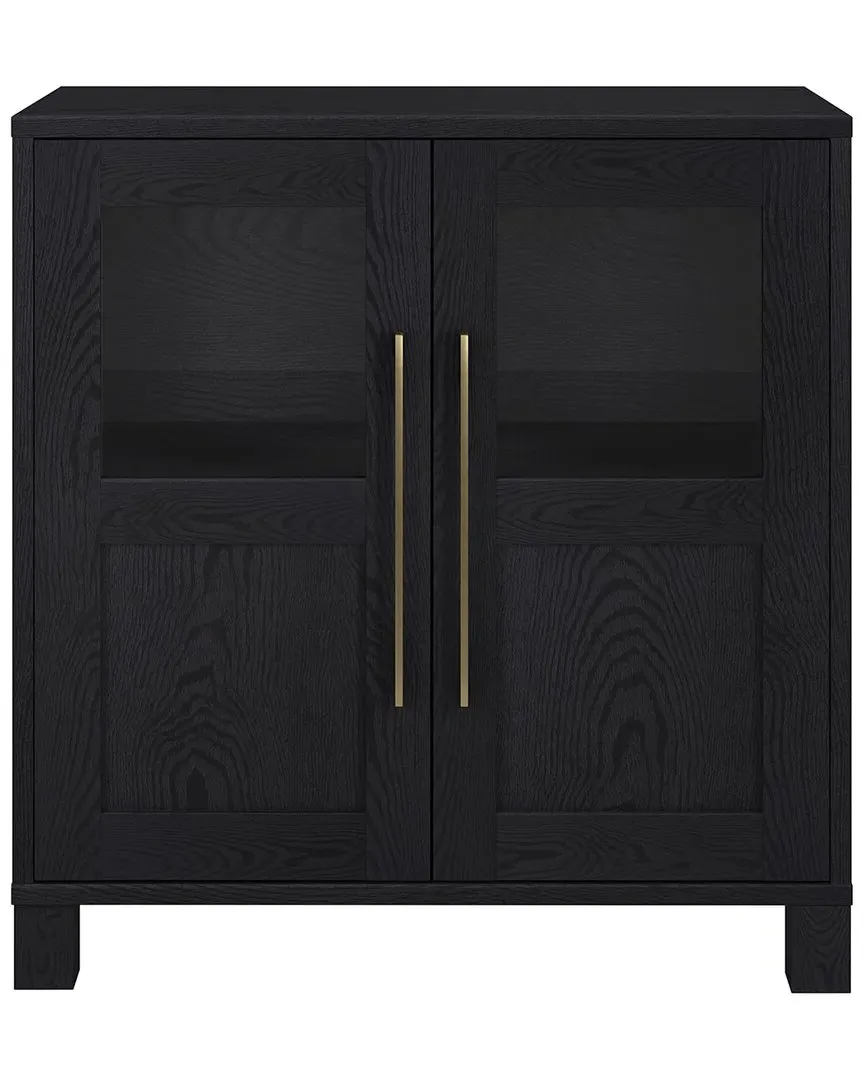 Holbrook Rectangular Accent Cabinet with Storage - Black Grain