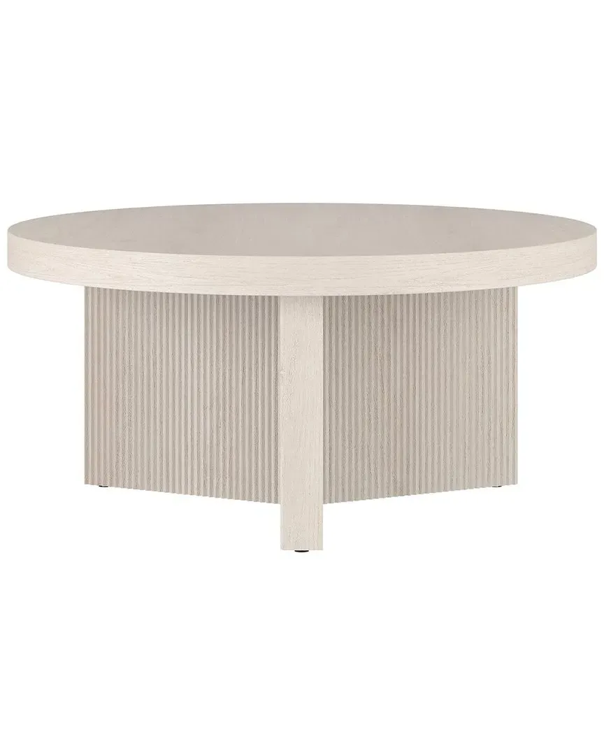 Holm 32in Round Coffee Table - Alder White image