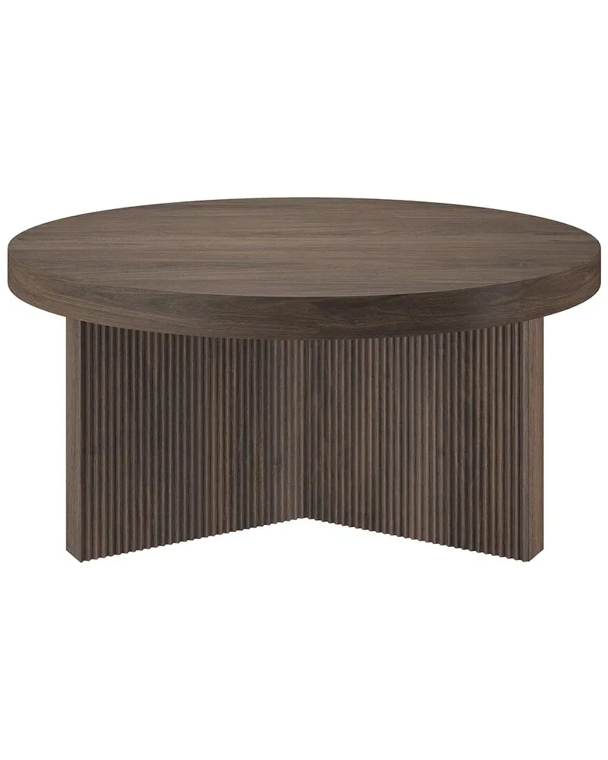 Holm 32in Round Coffee Table - Medium Alder Brown