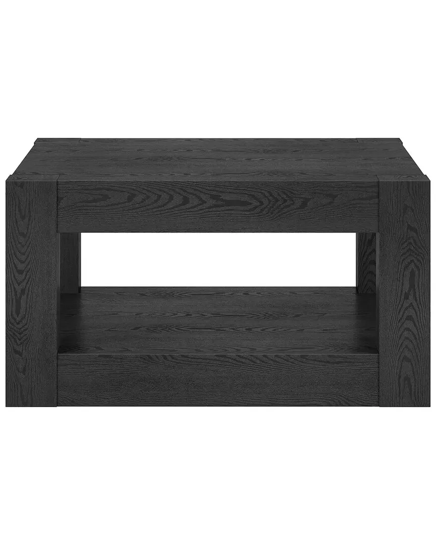 Hughes 32in Square Coffee Table - Black Grain, MDF