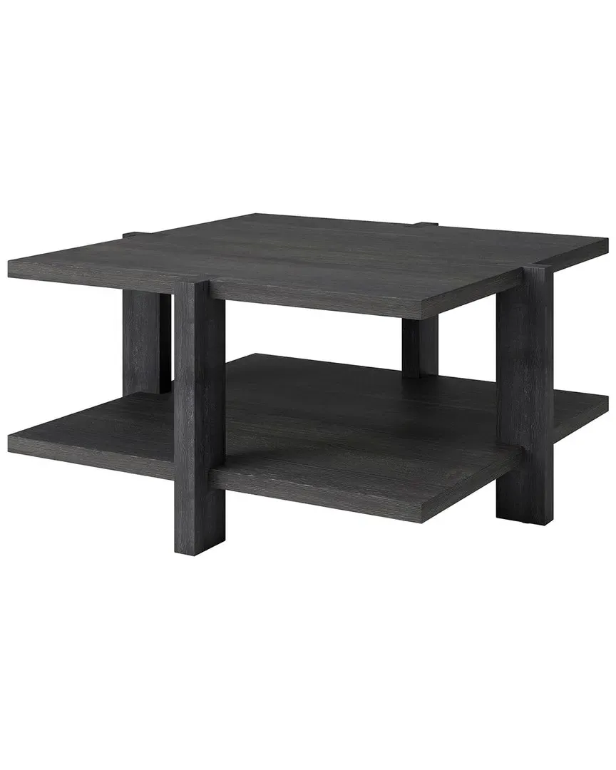 Ingrid 35in Square Coffee Table with Shelf - Charcoal Gray image