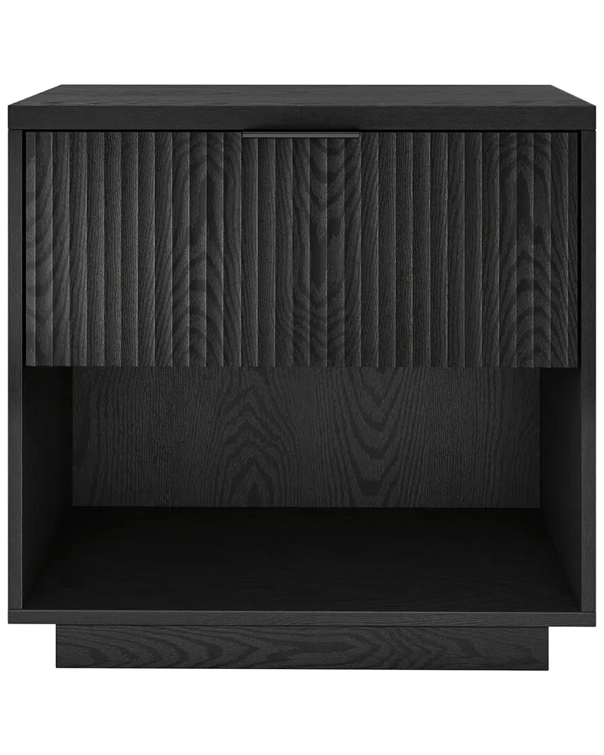 Karten Rectangular Nightstand with Storage - Black Grain image