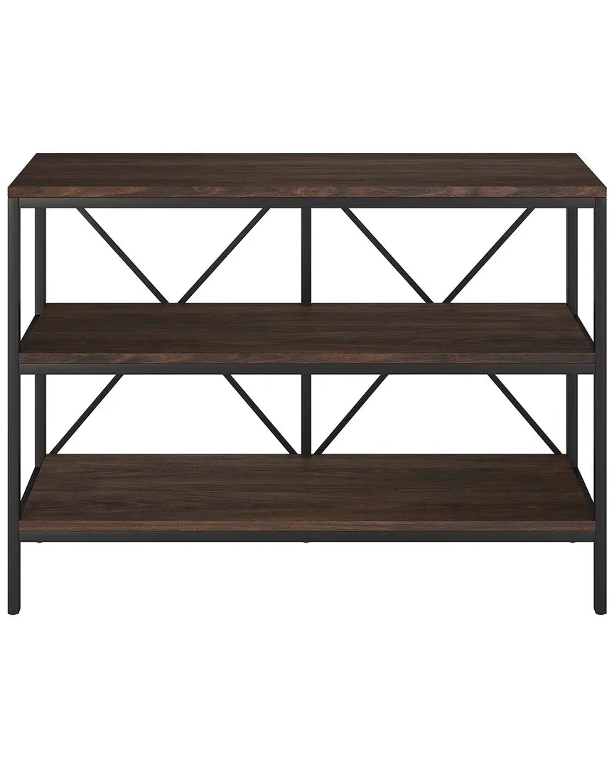 Kira 42in Console Table with Storage - Bronze, Alder Brown