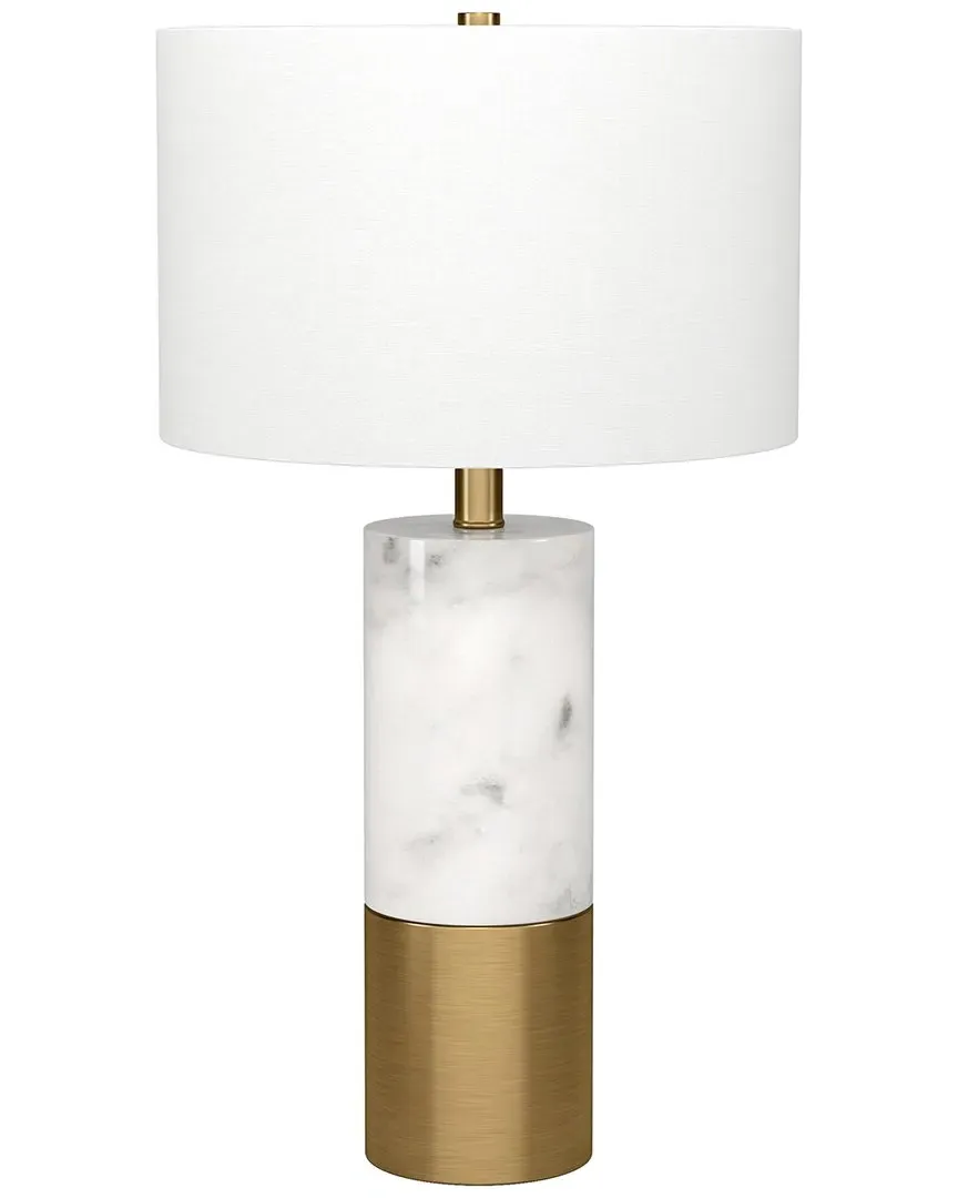 Liana 24in Table Lamp with Fabric Shade - Brass, Marble