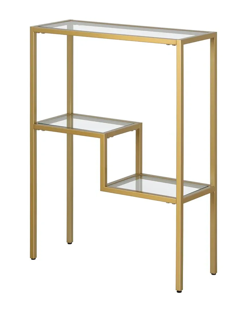 Lovett 22in Rectangular Console Table - Gold Brass, Glass