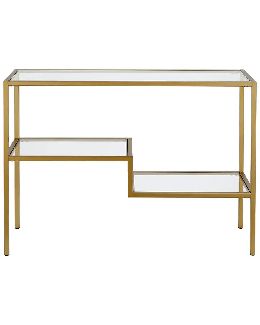 Lovett Rectangular Console Table - Gold Brass, Glass image