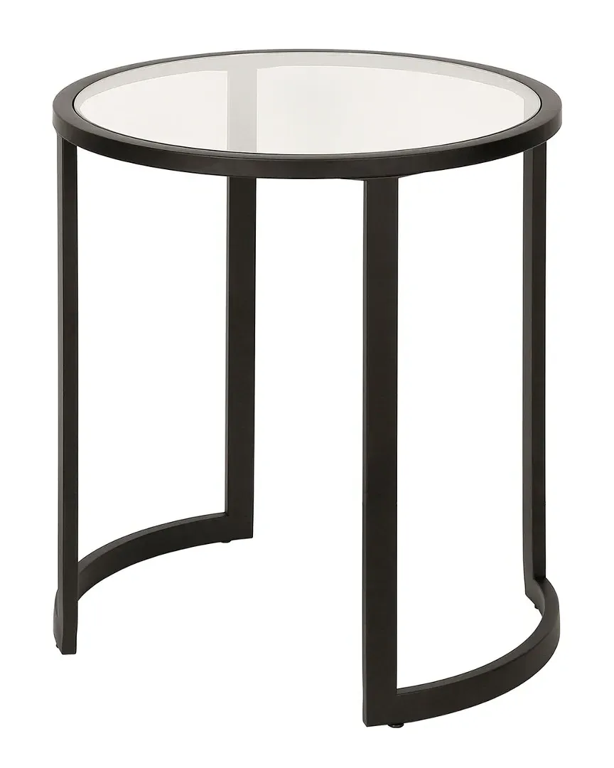 Mitera Round Side Table - Black, Glass image