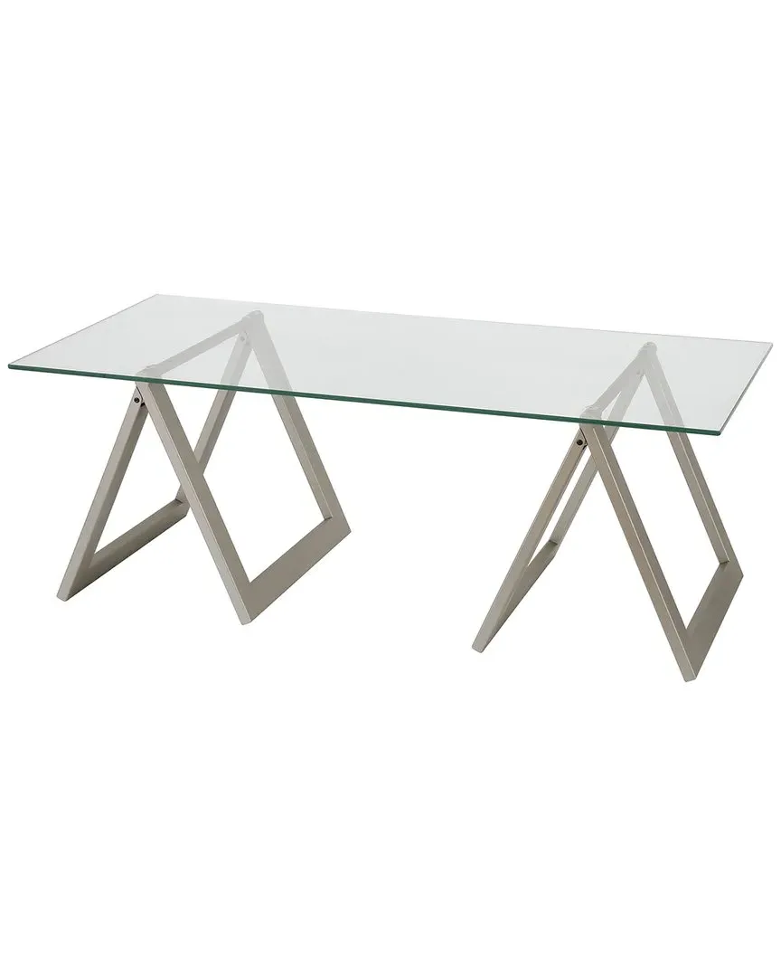 Modara Rectangular Coffee Table - Silver, Glass image