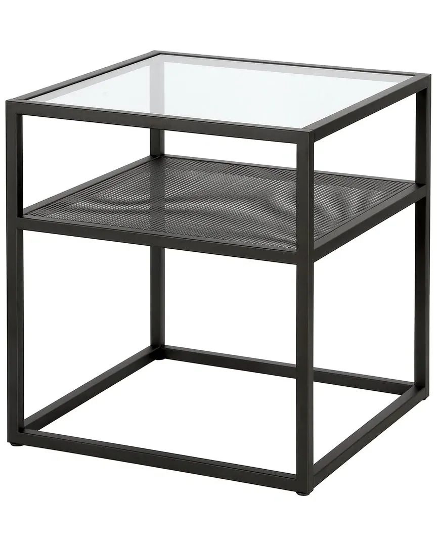 Nellie Square Side Table with Storage - Blackened Bronze image