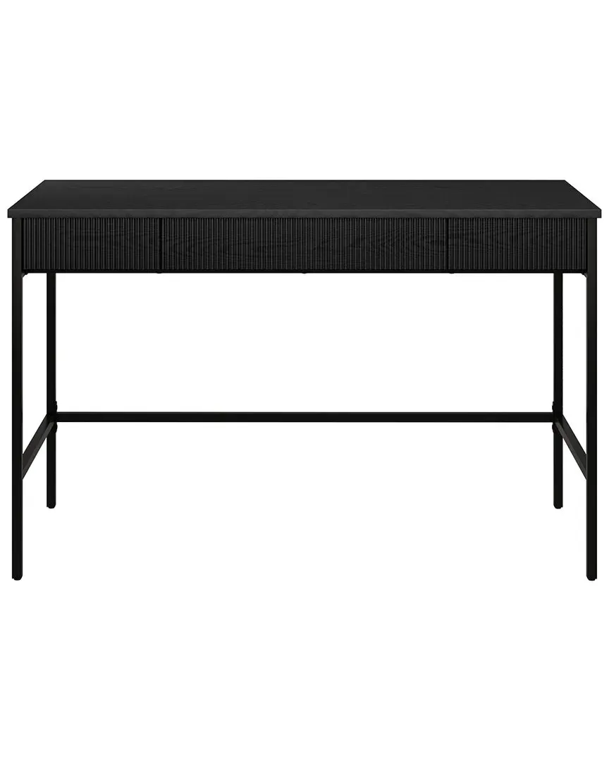 Nolan 48in Rectangular Writing Desk - Black, MDF image