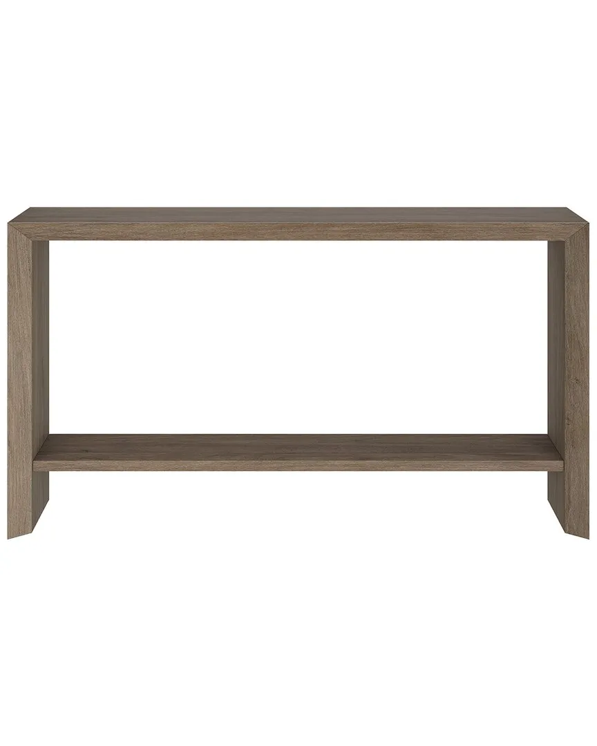 Osman Rectangular Console Table with Storage - Brown, MDF
