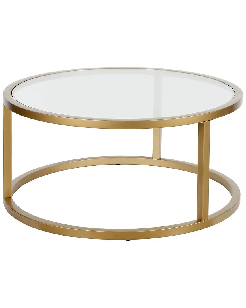 Parker Round Coffee Table - Gold Brass, Glass