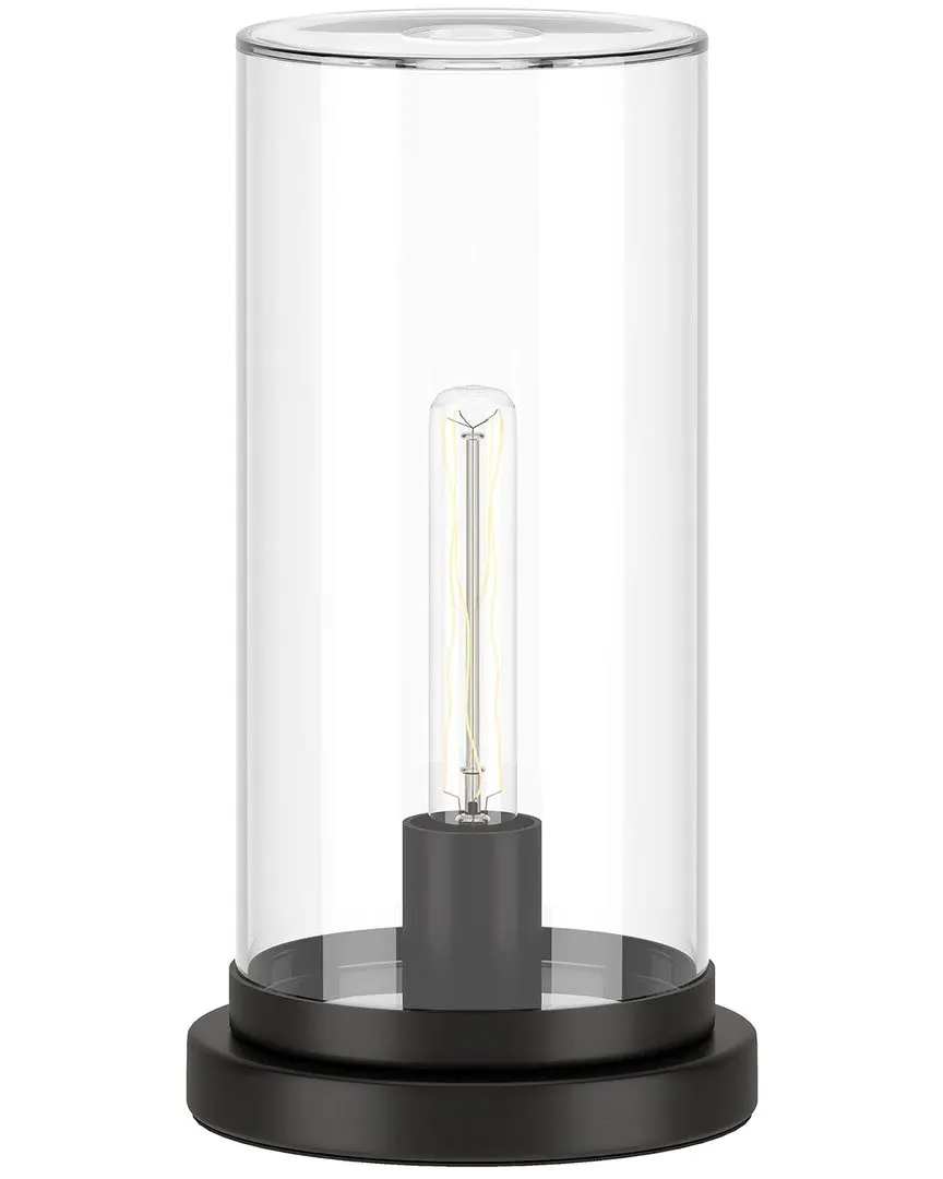 Perabo 13in Uplight Mini Lamp with Glass Shade - Blackened Bronze image