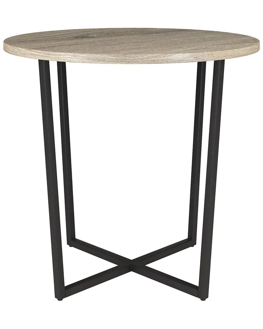 Pivetta Round Side Table - Black, Oak image