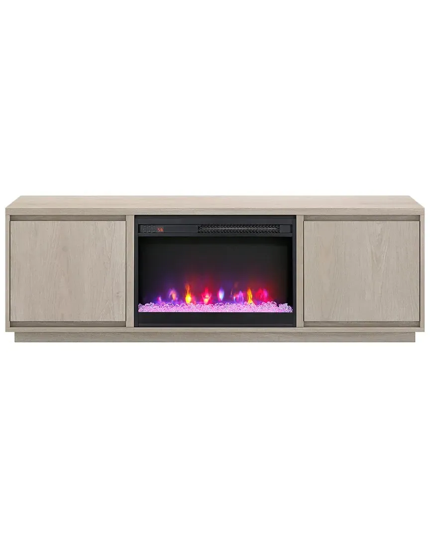 Presque TV Stand with 26in Crystal Fireplace for 75in TVs - White