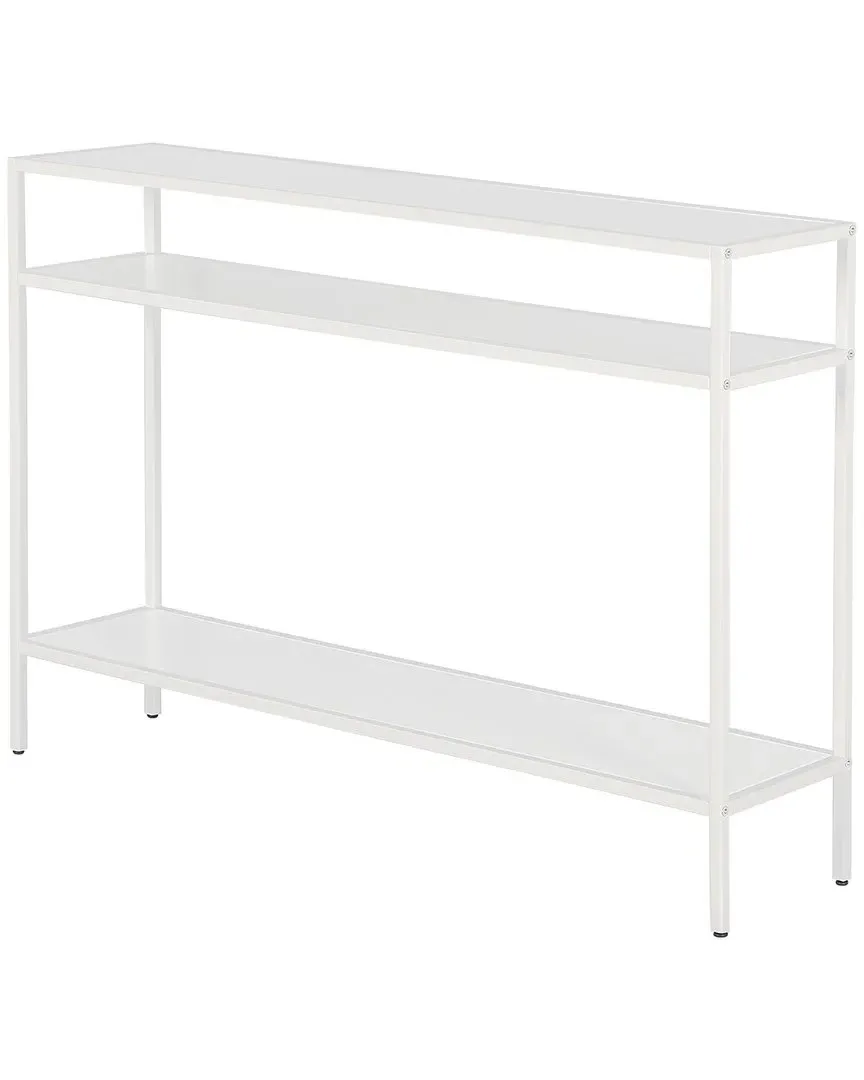 Ricardo Console Table with Metal Shelves - White