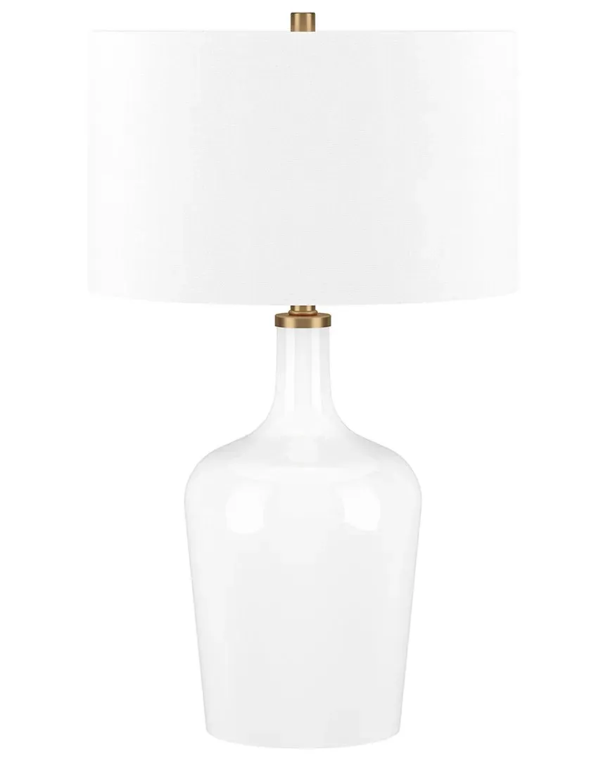Sebago Table Lamp with Fabric Shade - White
