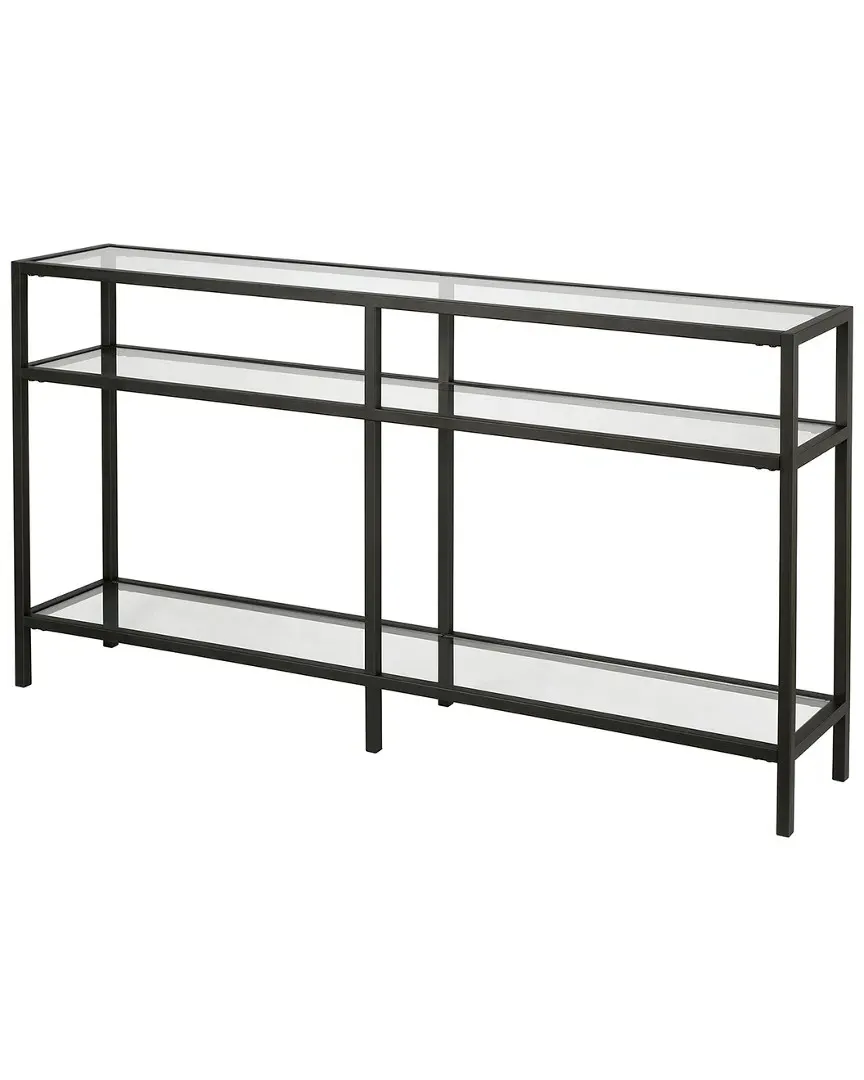 Sivil Console Table - Black, Glass