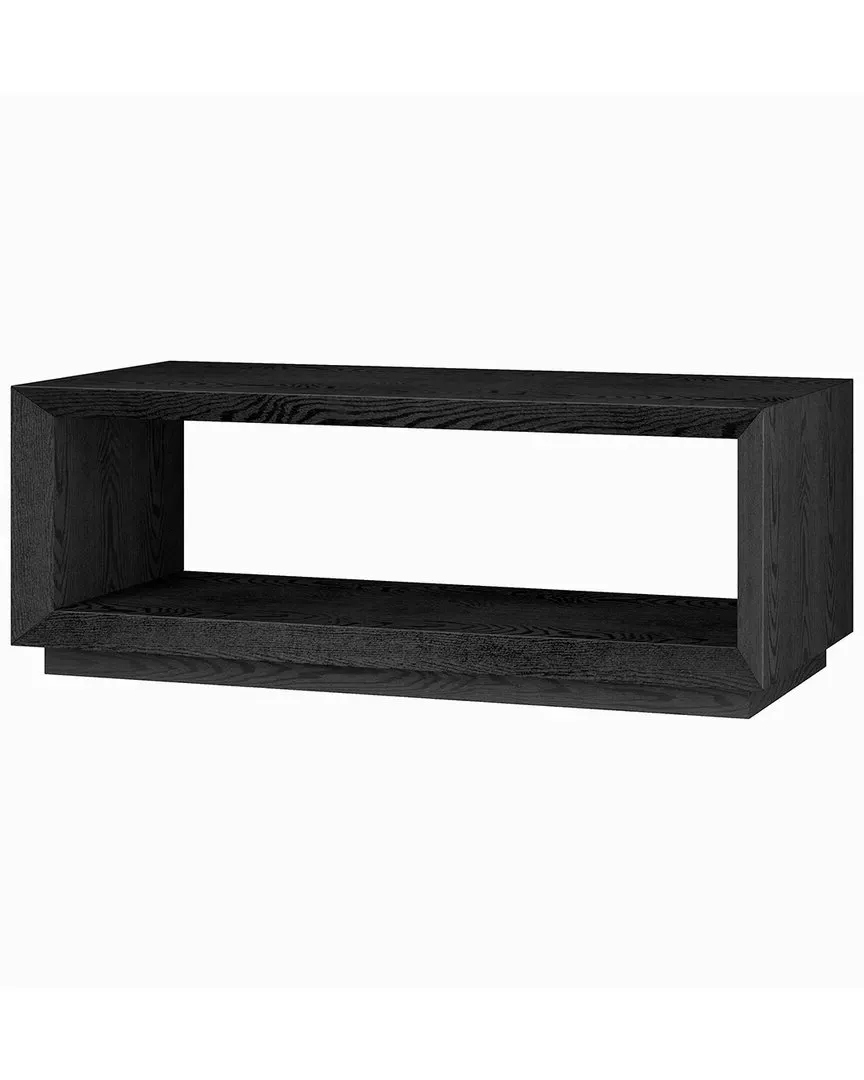 Tannen Rectangular Coffee Table with Shelf - Black, MDF image