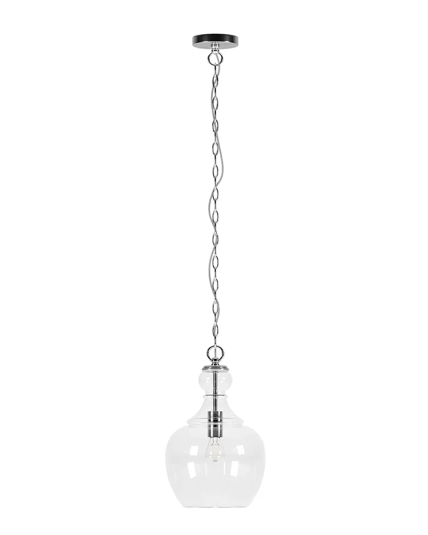 Verona 11 Inch Pendant Light with Clear Glass - Silver image