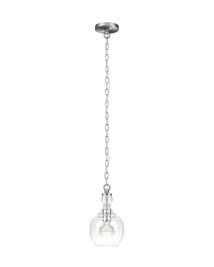 Verona 7 Inch Pendant Light with Clear Glass Shade - Silver