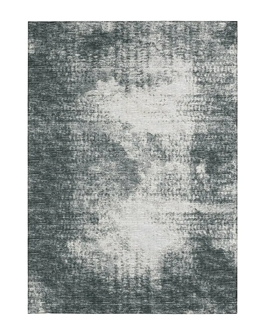 Rylee Indoor/Outdoor Washable Rug - Black, Polyester