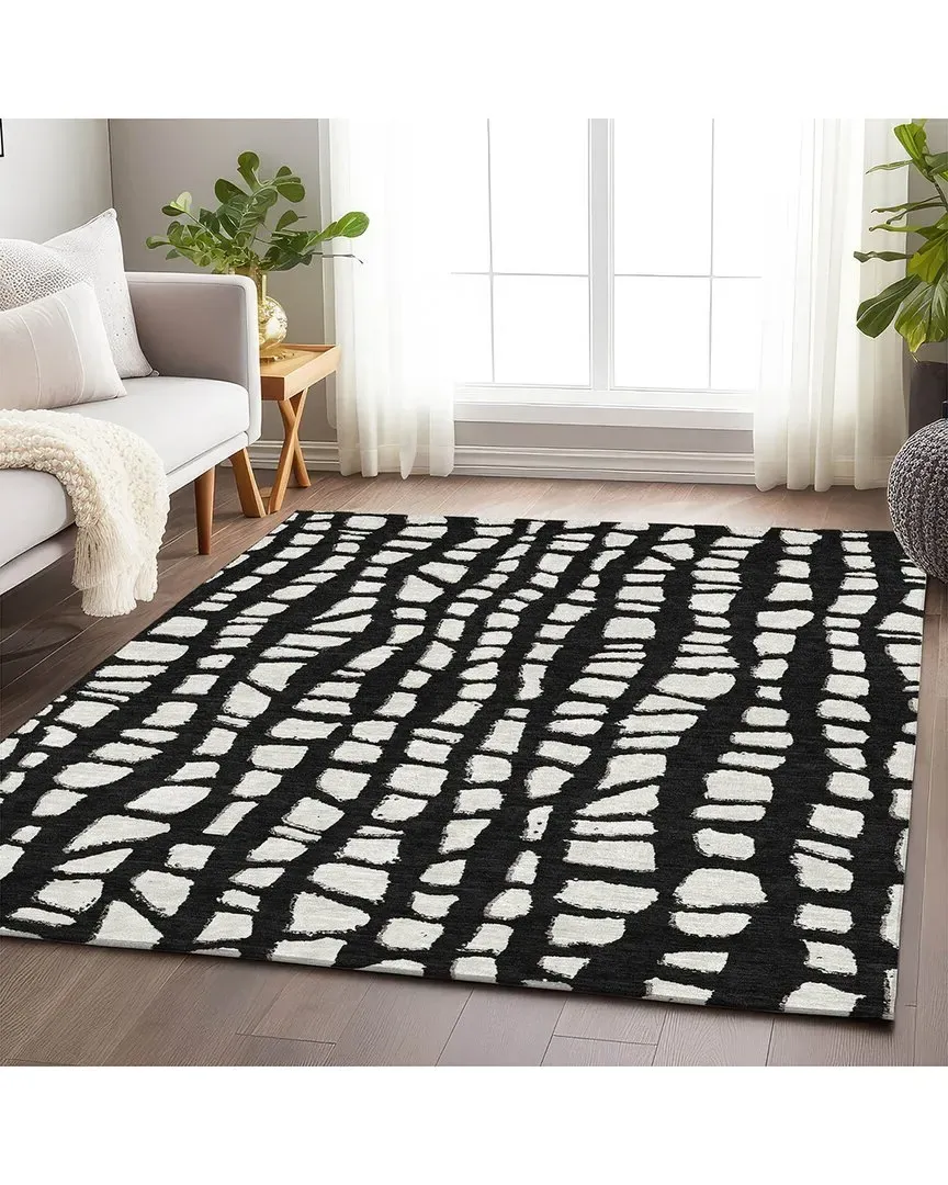 Washable Area Rug - Black, Polyester image