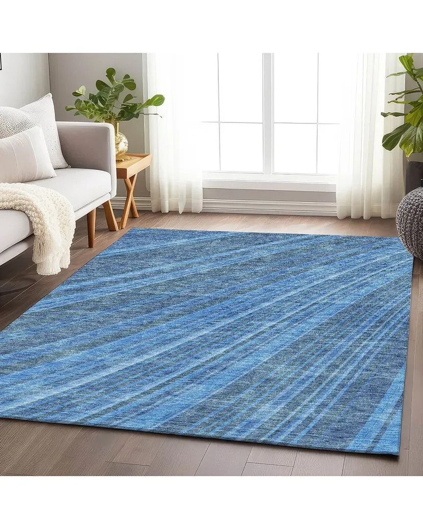 Washable Area Rug - Blue, Polyester