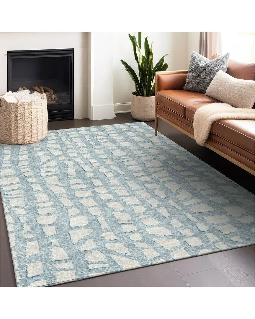 Washable Area Rug - Blue, Polyester