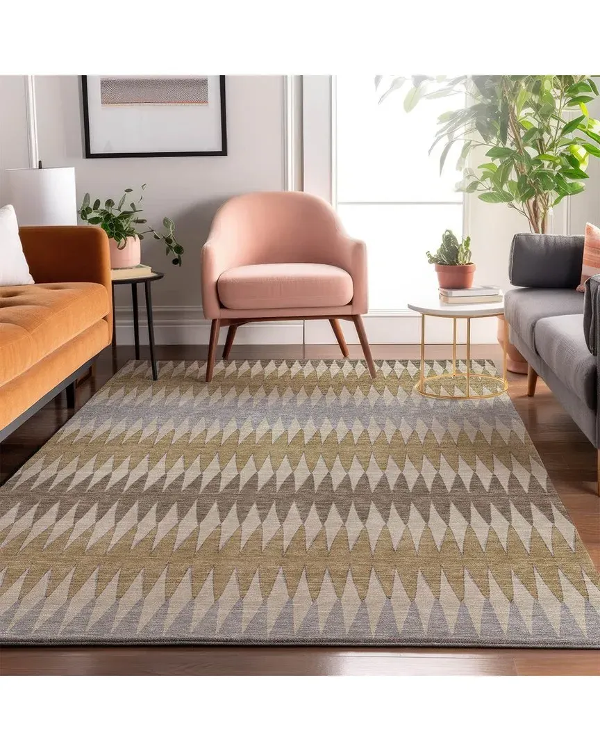 Washable Area Rug - Brown, Polyester