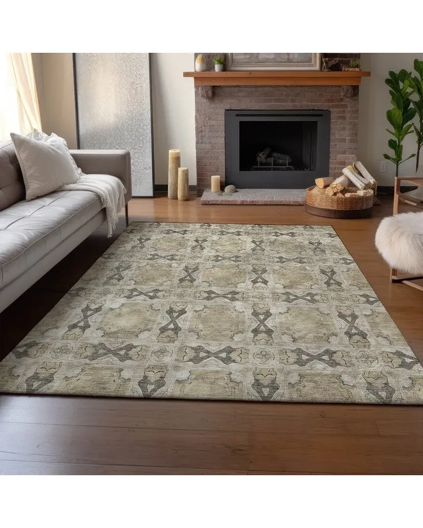 Washable Area Rug - Brown, Polyester